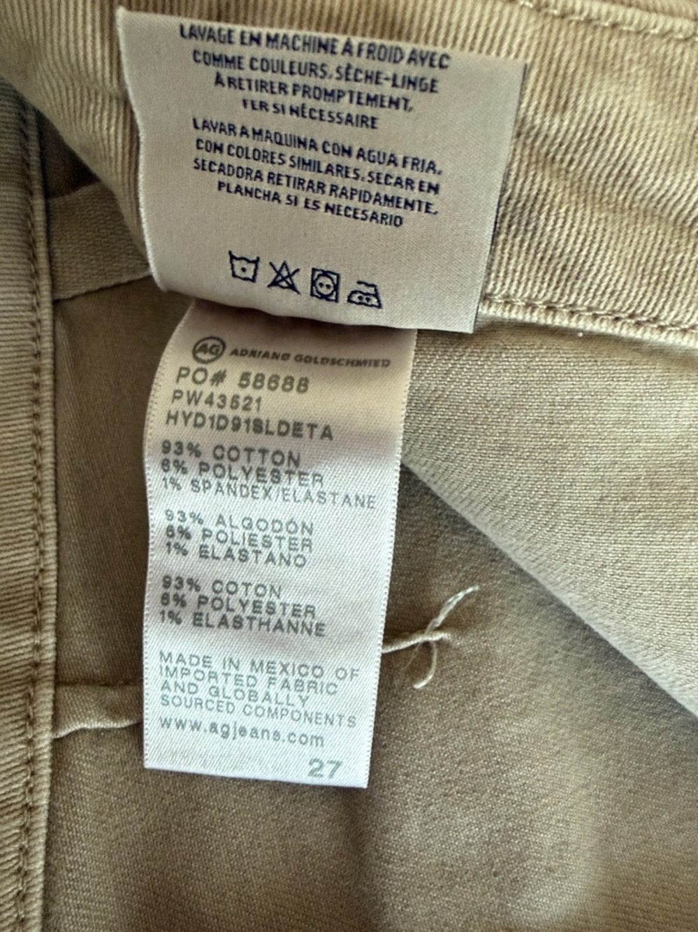 AG Analeigh Women's Straight Utility Chinos in Beige - Picture 9 of 9